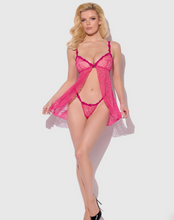 Load image into Gallery viewer, HOUSE OF DESIRE: YVONE LACE OPENABLE CUP BABYDOLL &amp; G-STRING SET

