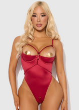 Load image into Gallery viewer, HOUSE OF DESIRE: IRYNA SILKY MICRO &amp; ROPE CROTCHLESS TEDDY
