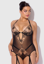 Load image into Gallery viewer, HOUSE OF DESIRE: DELILAH EMBROIDERED OPEN BACK TEDDY
