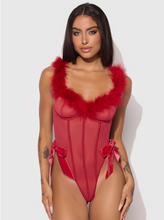 Load image into Gallery viewer, HOUSE OF DESIRE: MARILYN MARABOU &amp; MESH TEDDY
