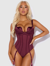 Load image into Gallery viewer, House of Desire BRIGETA SATIN DRAPED PUSH UP TEDDY
