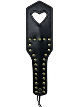Load image into Gallery viewer, MAPALE : 12" Faux Leather Heart Cut Out Spanker - avaible in 2 colours
