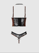 Load image into Gallery viewer, HOUSE OF DESIRE : DEVON Leopard and Lace Crotch-less Teddy
