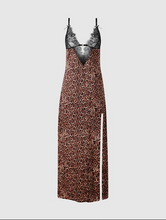Load image into Gallery viewer, HOUSE OF DESIRE : DEVON LEOPARD AND LACE GOWN WITH SIDE SLIP
