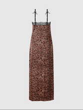 Load image into Gallery viewer, HOUSE OF DESIRE : DEVON LEOPARD AND LACE GOWN WITH SIDE SLIP
