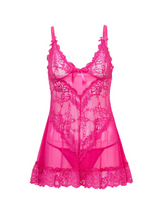 Load image into Gallery viewer, OH LA LA CHERI : Valentine Lacey Babydoll Set - ROSE VIOLET
