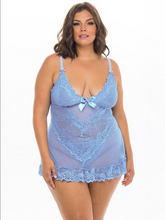 Load image into Gallery viewer, OH LA LA CHERI : Valentine Lacey Babydoll Set - BRUNNERA BLUE
