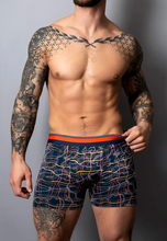 Load image into Gallery viewer, MALE POWER : So Comfy Boxer Brief - Navy Marble
