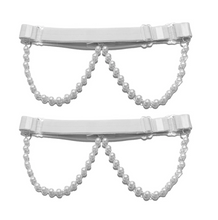Load image into Gallery viewer, TYES BY TARA : Centerfold White Legtyes - Adjustable Leg Garters [available in 2 colours]
