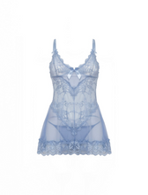 Load image into Gallery viewer, OH LA LA CHERI : Valentine Lacey Babydoll Set - BRUNNERA BLUE
