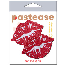 Load image into Gallery viewer, Pastease Sparkly Red Kissing Puckered Lips Pasties
