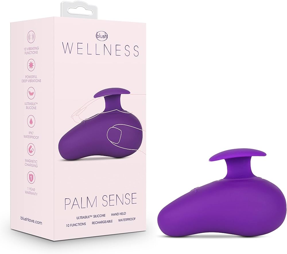 Blush Wellness Palm Sense Rechargeable Waterproof Vibrator With Finger Fin