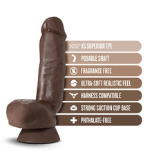 Load image into Gallery viewer, Dr. Skin Plus - 8 Inch Thick Poseable Dildo With Squeezable Balls - Chocolate
