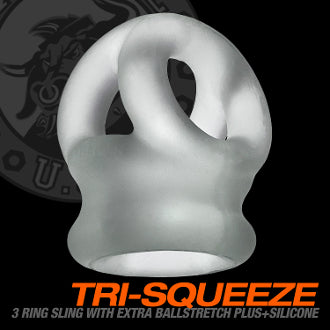 OXBALLS: TRI-SQUEEZE CLEAR ICE BALL-STRETCH SLING