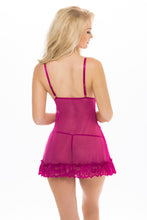 Load image into Gallery viewer, Oh La La Cheri: VALENTINE SOFT CUP LACEY BABYDOLL W/ BOWS &amp; G-STRING [various colours &amp; sizes]
