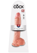 Load image into Gallery viewer, King Cock Dildo with Balls 10&quot; - Vanilla
