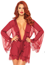 Load image into Gallery viewer, LEG AVENUE: Sheer Lace Robe with G-String [XL/LG]
