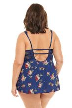 Load image into Gallery viewer, Oh La La Cheri: NAEVA FLORAL PRINT BABYDOLL W/ WIDE SCALLOP LACE DETAILING
