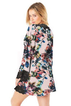 Load image into Gallery viewer, Oh La La Cheri: Butterfly Sleeve Robe with floral Lace Edge and Waist Tie [plus size]
